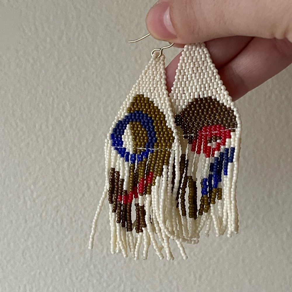Handmade bead earrings - Picture 2 of 4